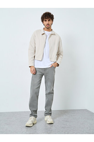 Styli Men Boxy Smart Twill Harrington Jacket