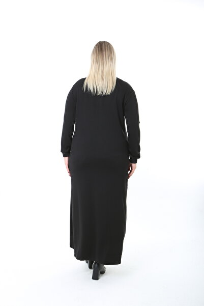 XL Modam Women's Lycra Viscose Black Plus Size Dress