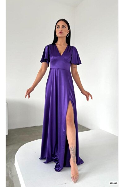 Modafeminen Rochie de seara din satin cu decolteu in V 582837 MOV