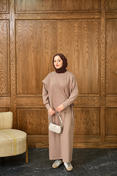 LOCCO Women's Piece Tie Dress Mink