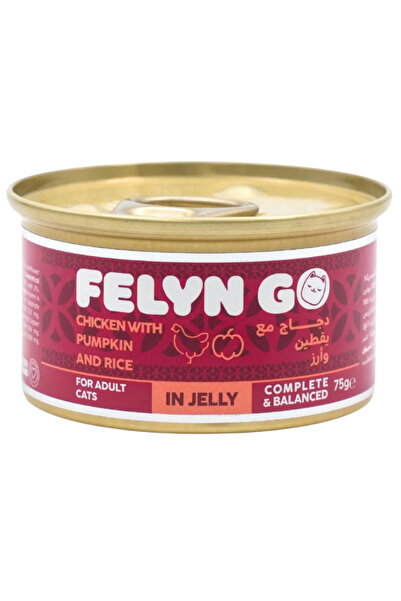 Felyn Go دجاج مع يقطين وأرز في جيلي 75 غرام - طعام رطب للقطط خالٍ من الحبوب لتقوية العضلات وترطيب الجسم - (6)