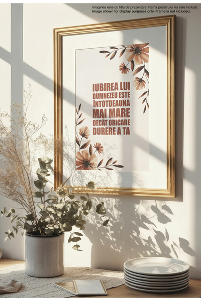 21mxm Religious Canvas Poster in Romanian Language – Unframed Digital Print on Canvas - The Love of God