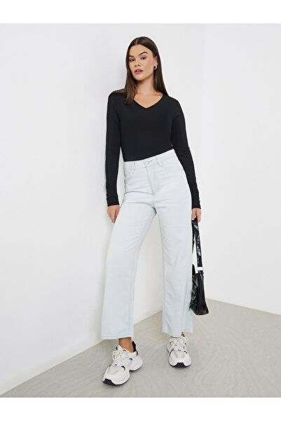 Styli Black Long Sleeve Knit Top