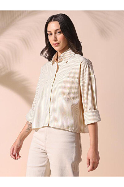 Dennis Lingo By Styli Yellow Striped Drop Shoulder Boxy Shirt