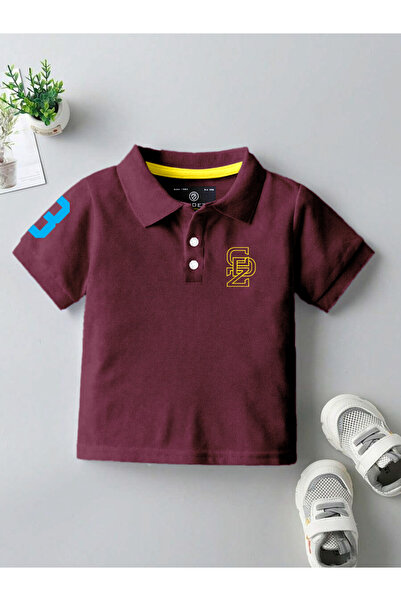 CODEZ By Styli Boys Maroon Cotton Blend Polo T-Shirt
