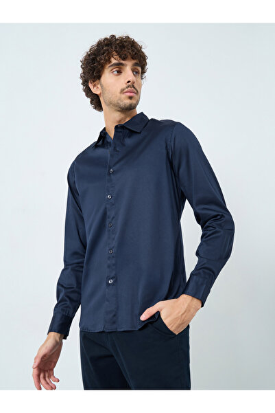 Styli Satin Slim Fit Tailored Long Sleeve Shirt