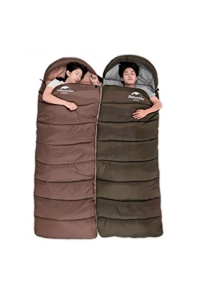 Naturehike U250 Envelope Style Hooded Sleeping Bag -10 ° C-Brown - Left