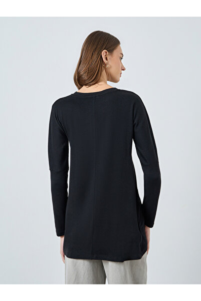 Styli Black Long Sleeve Knit Top