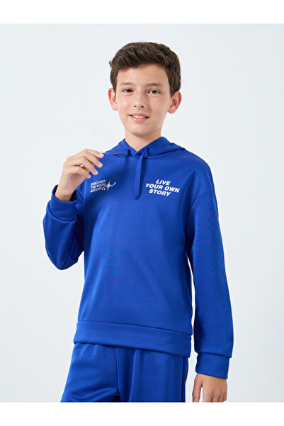 Styli Boys Blue Graphic Hoodie and Jogger Set