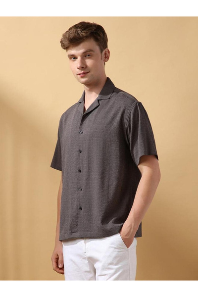 Dennis Lingo By Styli Men Relaxed Fit Textured Casual Shirt