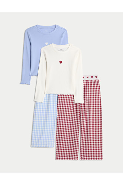 Marks & Spencer 2'li Pamuk Karışımlı Desenli Pijama Seti