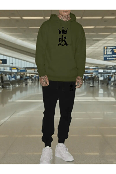 Flow touch طقم بدلة رياضية هودي من King Crown (K) مطبوع