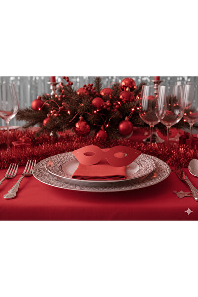 Acar Süs 20Adet Kırmızı Düz Desenli Peçete(yılbaşı,aşk,parti)