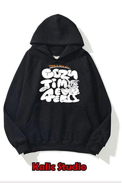 Kalic Studio Hanorac unisex Cozy Time negru