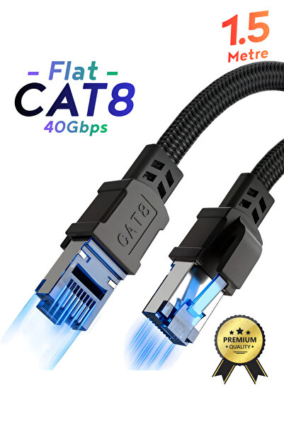 Vetech Cat8 Ethernet Cable (1.5 Meter) Premium Lan Cable 40Gbps 2000Mhz Internet Cable Pc Laptop Ps5/4