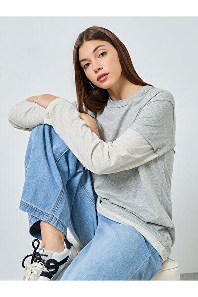 Styli Women Long Sleeve Twofer Style T-Shirt