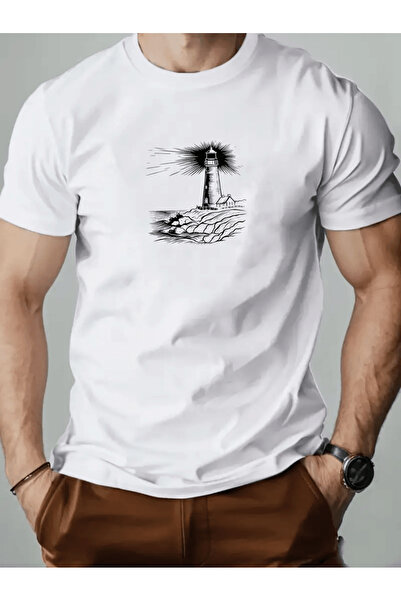 Flow touch تي شيرت مطبوع عليه منارة