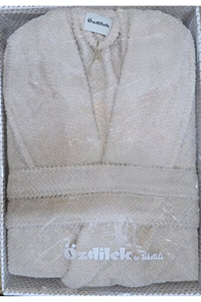 Özdilek Colored(Avm) Beige Shawl Bathrobe (S/M)