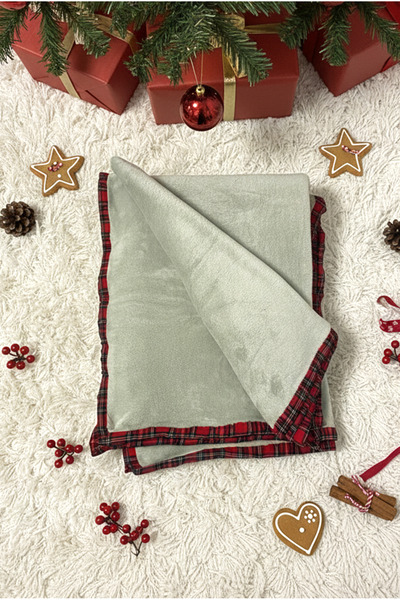 FH finehome Plaid Piped Throw Blanket 130X150Cm