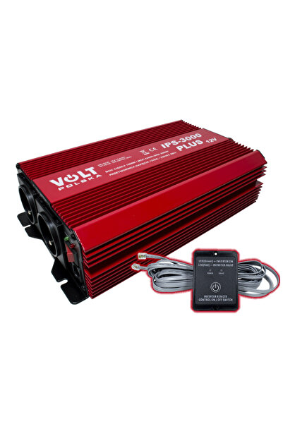 VOLT POLSKA Invertor IPS VOLT RED 1500W / 3000W 12V / 230V cu telecomandă