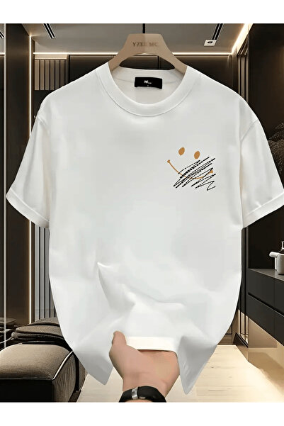 Flow touch تي شيرت Minimalist Smiley Face مطبوع