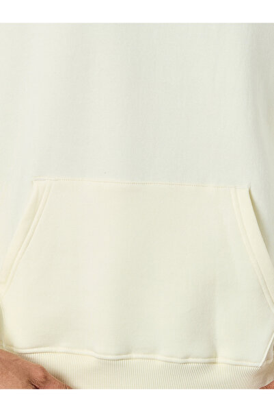 Styli Cream Slogan Print Oversized Hoodie