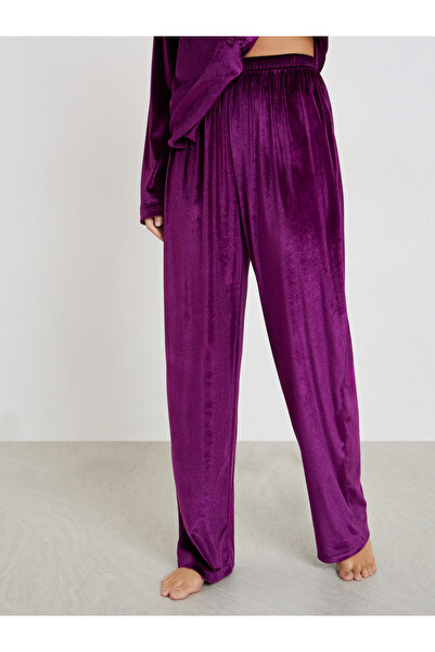 Styli Velvet Button Placket Shirt and Pyjama Set