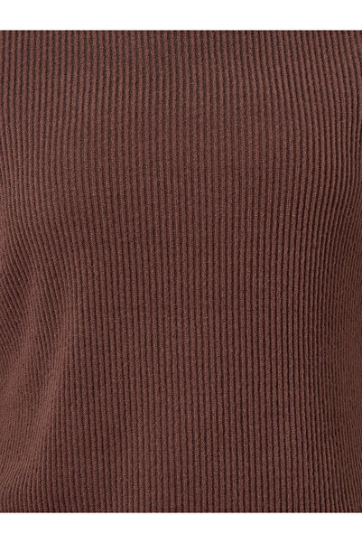 Styli Brown Ribbed Knit Top and Skirt Co-ords