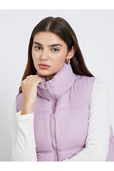 Styli Lilac Regular Fit Crop Padded Jacket