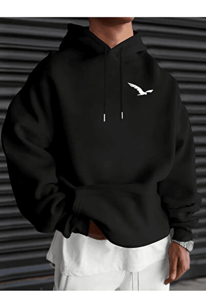 Flow touch Minimalist Hoodie with Eagle Figure