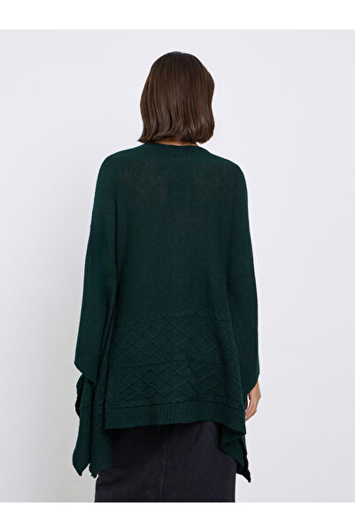 Styli Dark Green Knitted Cape Fit Sweater