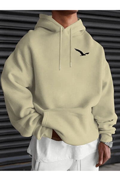 Flow touch Minimalist Hoodie with Eagle Figure
