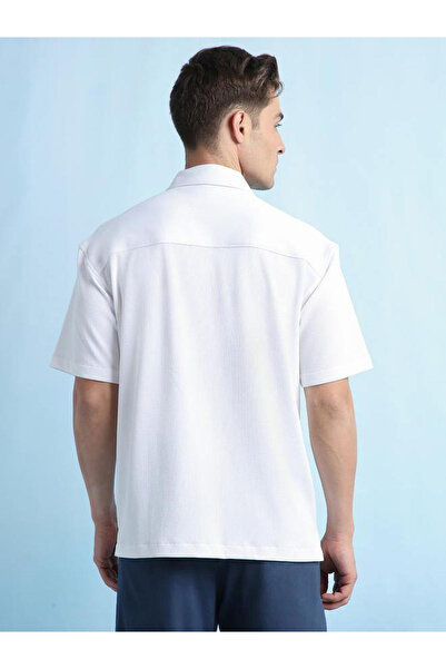 Dennis Lingo By Styli Men Cuban Collar Relaxed Fit Textured Shirt