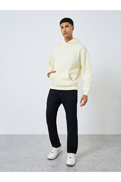 Styli Cream Slogan Print Oversized Hoodie