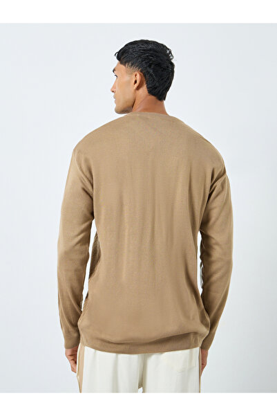 Styli Texture Knit Round Neck Relaxed Sweater