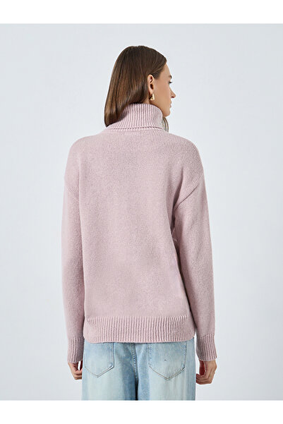 Styli Pink Regular Fit Turtleneck Sweater