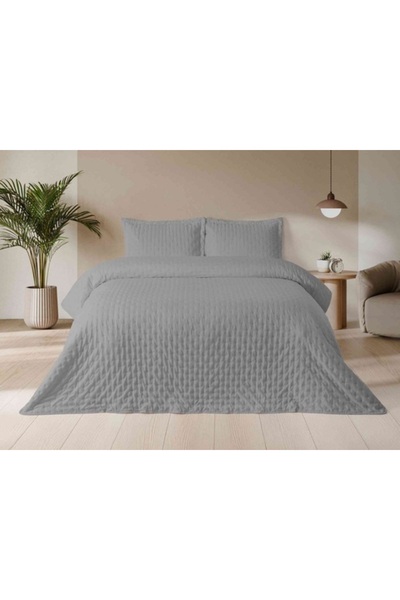 Özdilek (Nev) Bedspread. Ultrasonic Rıtım Gray Double Size