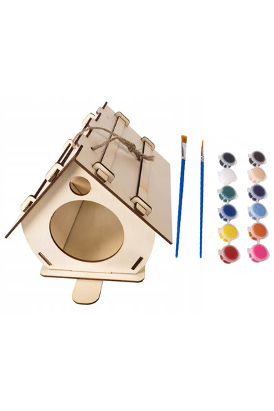 zola Creative set to build and paint a birdhouse, made of wood, 32.5 x 21 x 19 cm