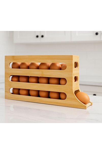 ARVALE Kayan Sistem Bamboo Egg Rack – 4 Tier Egg Storage Stand