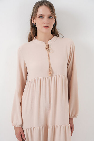 Bigdart Φόρεμα με κορδόνια T1627 - Β. Μπεζ