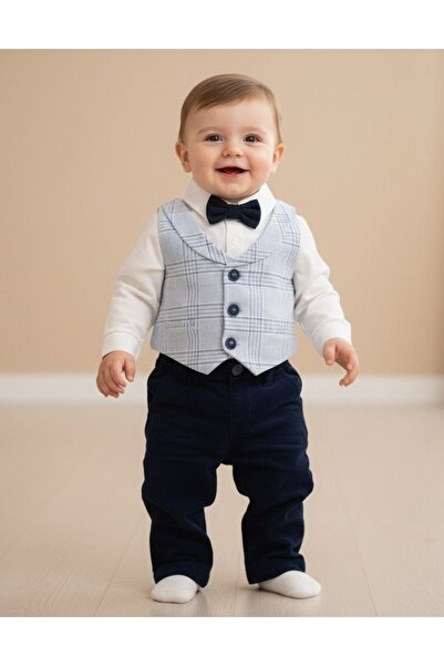 Cassiope Baby Baby Boy Set with Plaid Shirt