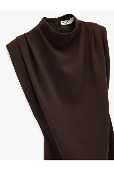 Koton Mock Neck Sleeveless Slit Detailed Basic Long Dress