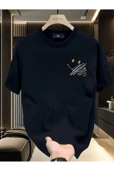 Flow touch تي شيرت Minimalist Smiley Face مطبوع