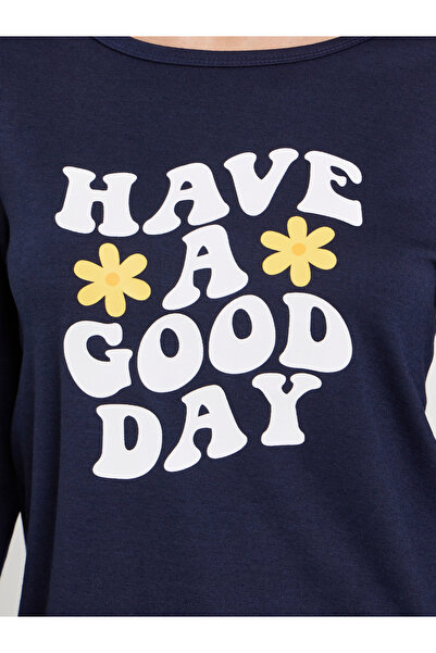 Styli Graphic Print T-Shirt and Long Pyjama Set