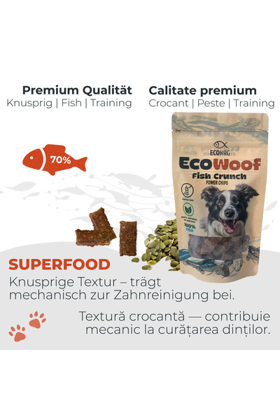 ECO NRG PET FOOD Dog Treats | Fish Snacks | POWER CHIPS | 125 g