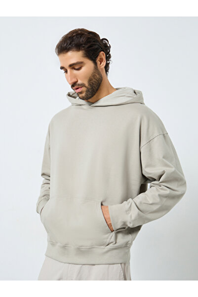 Styli Khaki Printed Oversized Hoodie