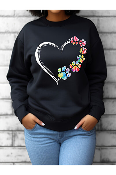 Take Two By Styli Heart Graphic Round Neck Sweatshirt