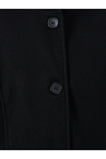 Styli Black Regular Fit Button-Down Coat