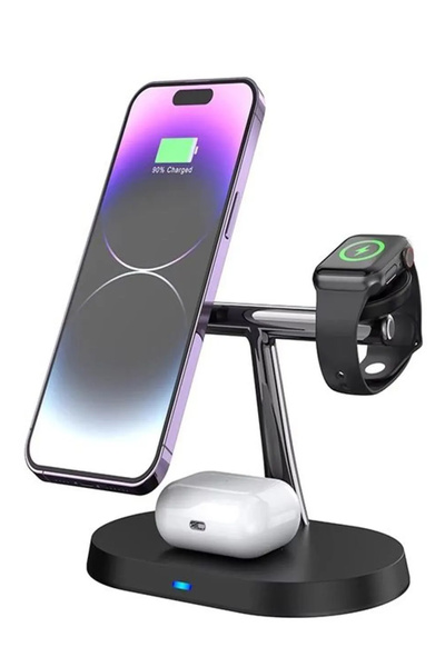 Light Nova 3in1 Magsafe Uyumlu 15w Kablosuz Şarj Standı iphone Telefon, Apple Watch Saatler, Kulaklık