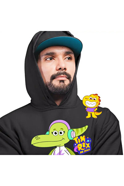 OEM Men's Hoodie Tim Rex Terri Dactyl Pterodactyl Space Dinosaurs